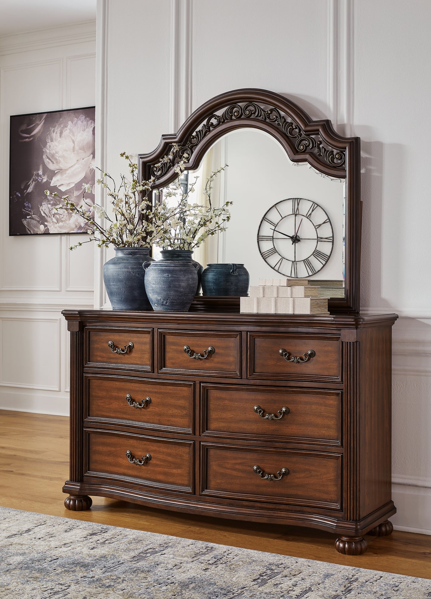 Myers Furniture Outlet - Ashley Furniture - Lavinton Bedroom - Dresser and Mirror / Brown - B764B1