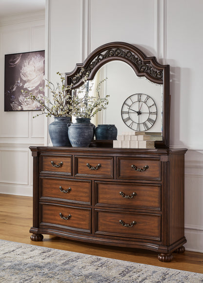 Myers Furniture Outlet - Ashley Furniture - Lavinton Bedroom - Dresser and Mirror / Brown - B764B1