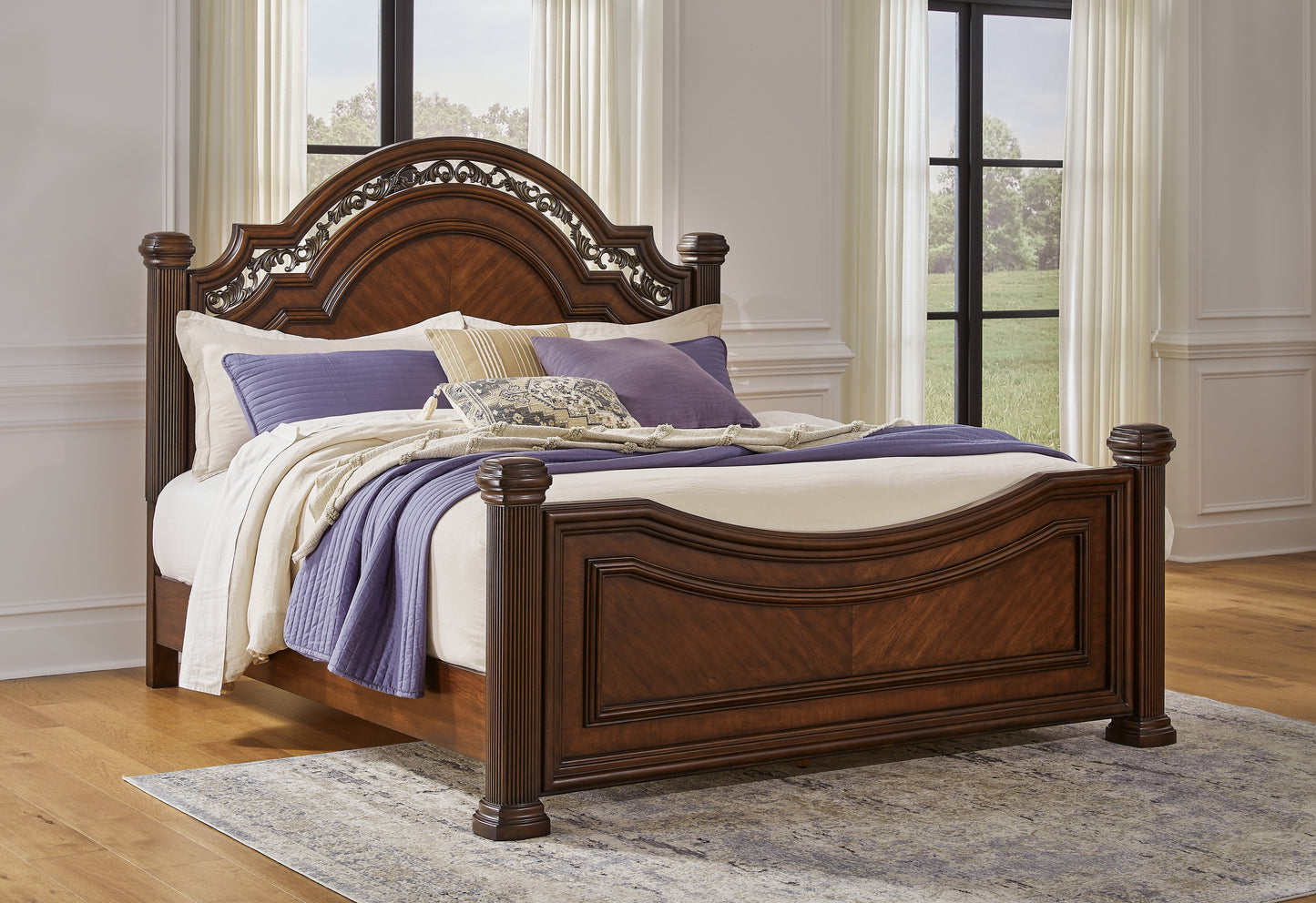 Myers Furniture Outlet - Ashley Furniture - Lavinton Bedroom - California King Poster Bed / Brown - B764B10