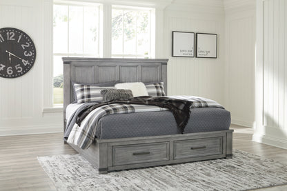 Myers Furniture Outlet - Ashley Furniture - Russelyn Bedroom - King Storage Bed / Gray - B772B8