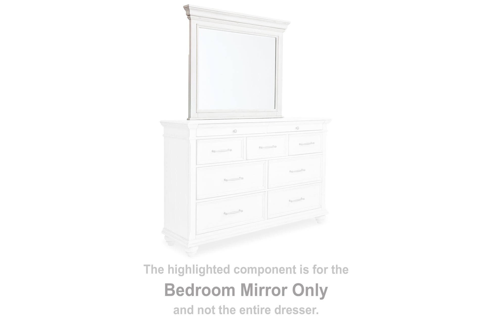 Myers Furniture Outlet - Ashley Furniture - Kanwyn Bedroom - Bedroom Mirror / Whitewash - B777-36