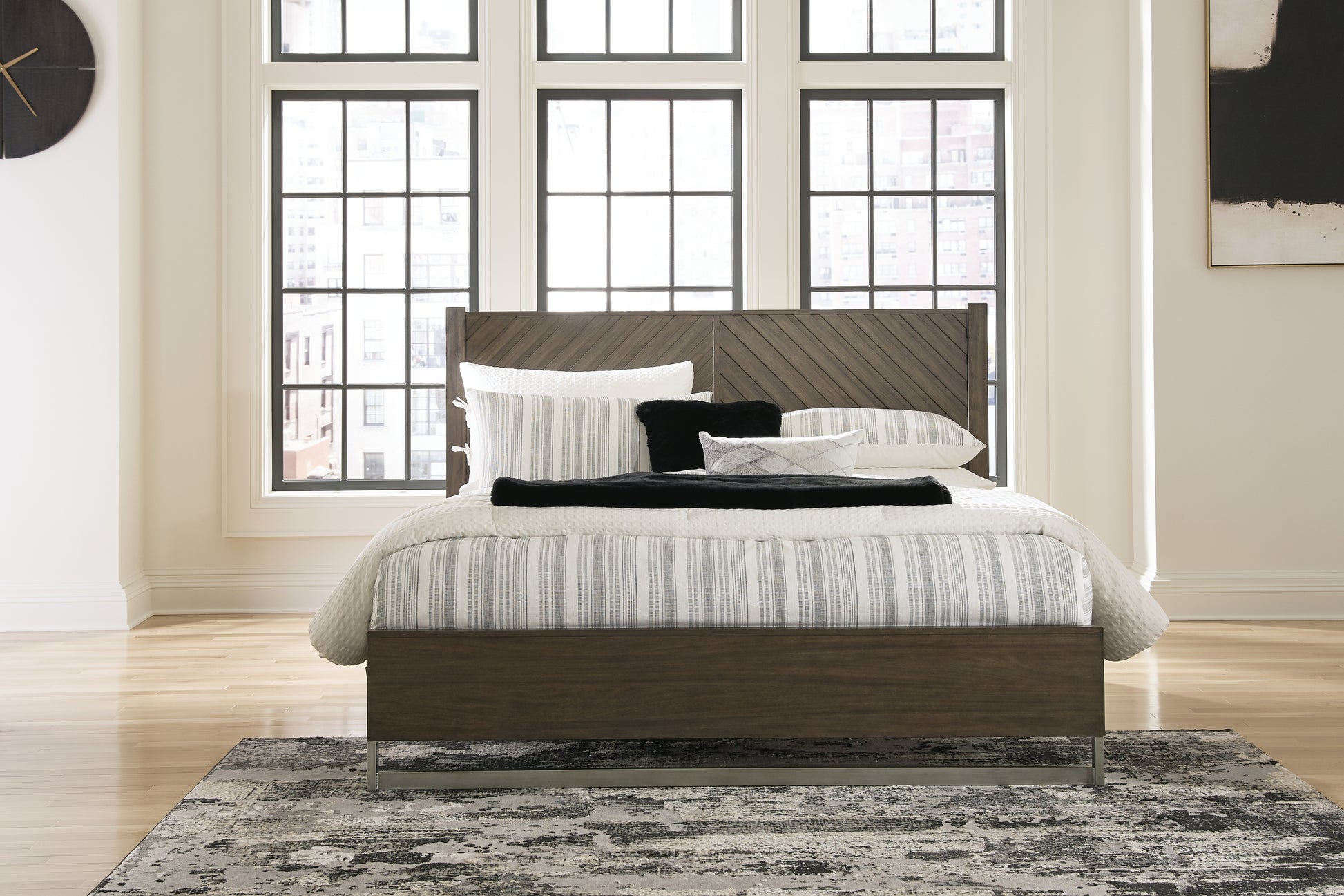 Myers Furniture Outlet - Ashley Furniture - Arkenton Bedroom - California King Panel Bed / Grayish Brown - B786B5