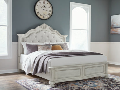 Myers Furniture Outlet - Ashley Furniture - Montelaine Bedroom - California King Upholstered Panel Bed / Antique White - B795B7