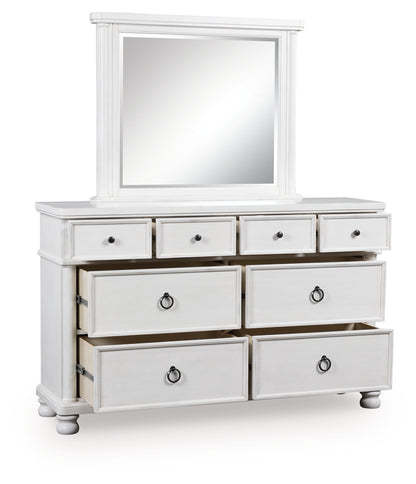 Myers Furniture Outlet - Ashley Furniture - Rowlenstown Bedroom - Dresser and Mirror / Antique White - PCB823B1