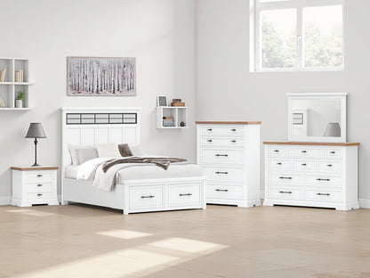Myers Furniture Outlet - Ashley Furniture - Ashbryn Bedroom - Queen Panel Storage Bed / White/Natural - B844B2