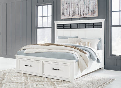 Myers Furniture Outlet - Ashley Furniture - Ashbryn Bedroom - California King Panel Storage Bed / White/Natural - B844B5