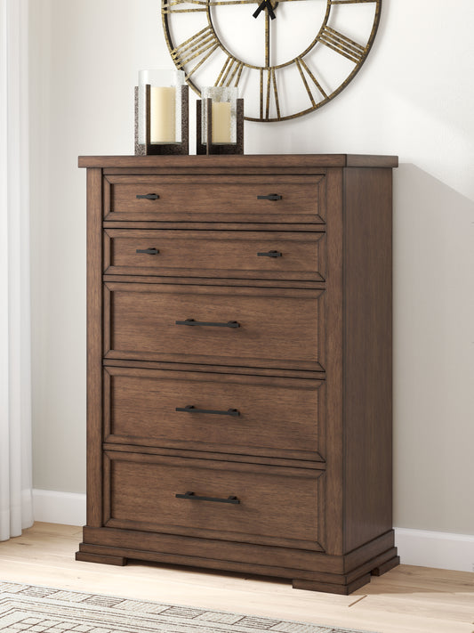 Myers Furniture Outlet - Ashley Furniture - Taffenbrook Bedroom - Three Drawer Night Stand / Medium Brown - B849-93