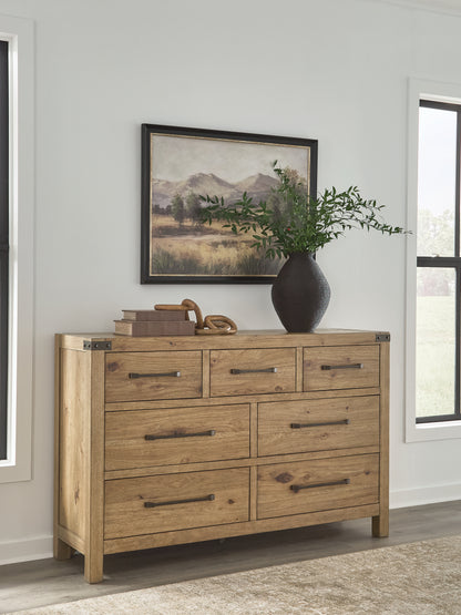 Myers Furniture Outlet - Ashley Furniture - Ridgester Bedroom - Dresser / Light Brown - B858-31