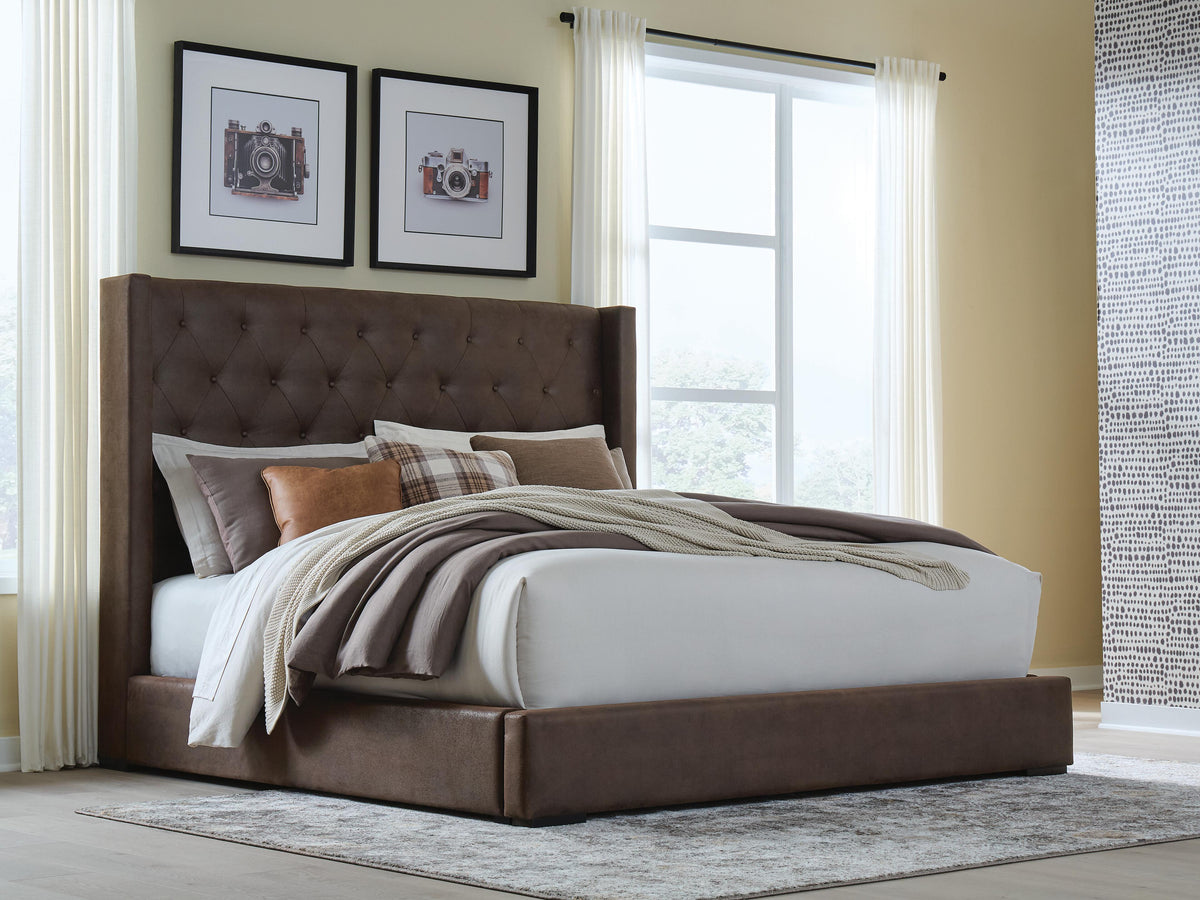 Myers Furniture Outlet - Ashley Furniture - Lavernty Bedroom - Queen Upholstered Storage Bed - PCB9002B1