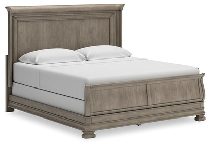 Myers Furniture Outlet - Ashley Furniture - Lexorne Bedroom - California King Sleigh Bed / Gray - B924B5