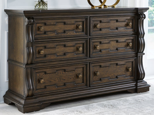 Myers Furniture Outlet - Ashley Furniture - Maylee Bedroom - Dresser and Mirror / Dark Brown - B947B1