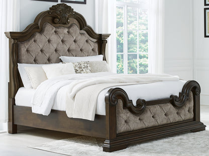 Myers Furniture Outlet - Ashley Furniture - Maylee Bedroom - California King Upholstered Bed / Dark Brown - B947B5
