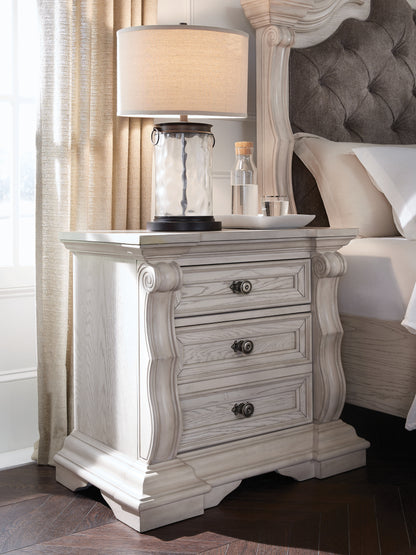 Myers Furniture Outlet - Ashley Furniture - Bruchandi Bedroom - Three Drawer Night Stand / Antique White - PCB948-93