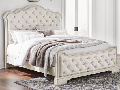 Myers Furniture Outlet - Ashley Furniture - Arlendyne Bedroom - California King Upholstered Bed / Antique White - B980B5