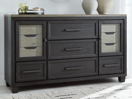 Myers Furniture Outlet - Ashley Furniture - Foyland Bedroom - Two Drawer Night Stand / Black/Brown - B989-92
