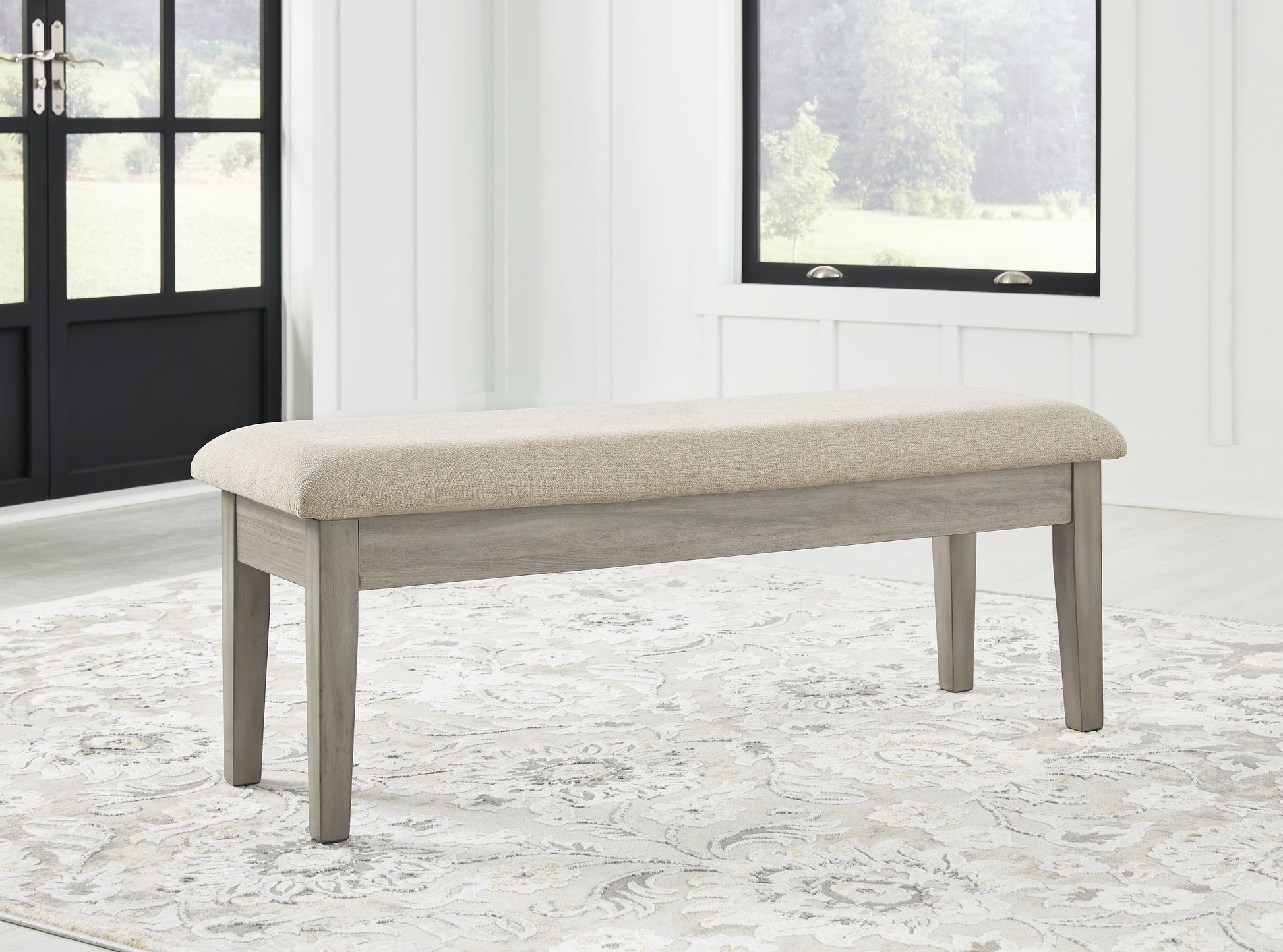 Myers Furniture Outlet - Ashley Furniture - Parellen Dining Room - Upholstered Storage Bench / Beige/Gray - D291-00