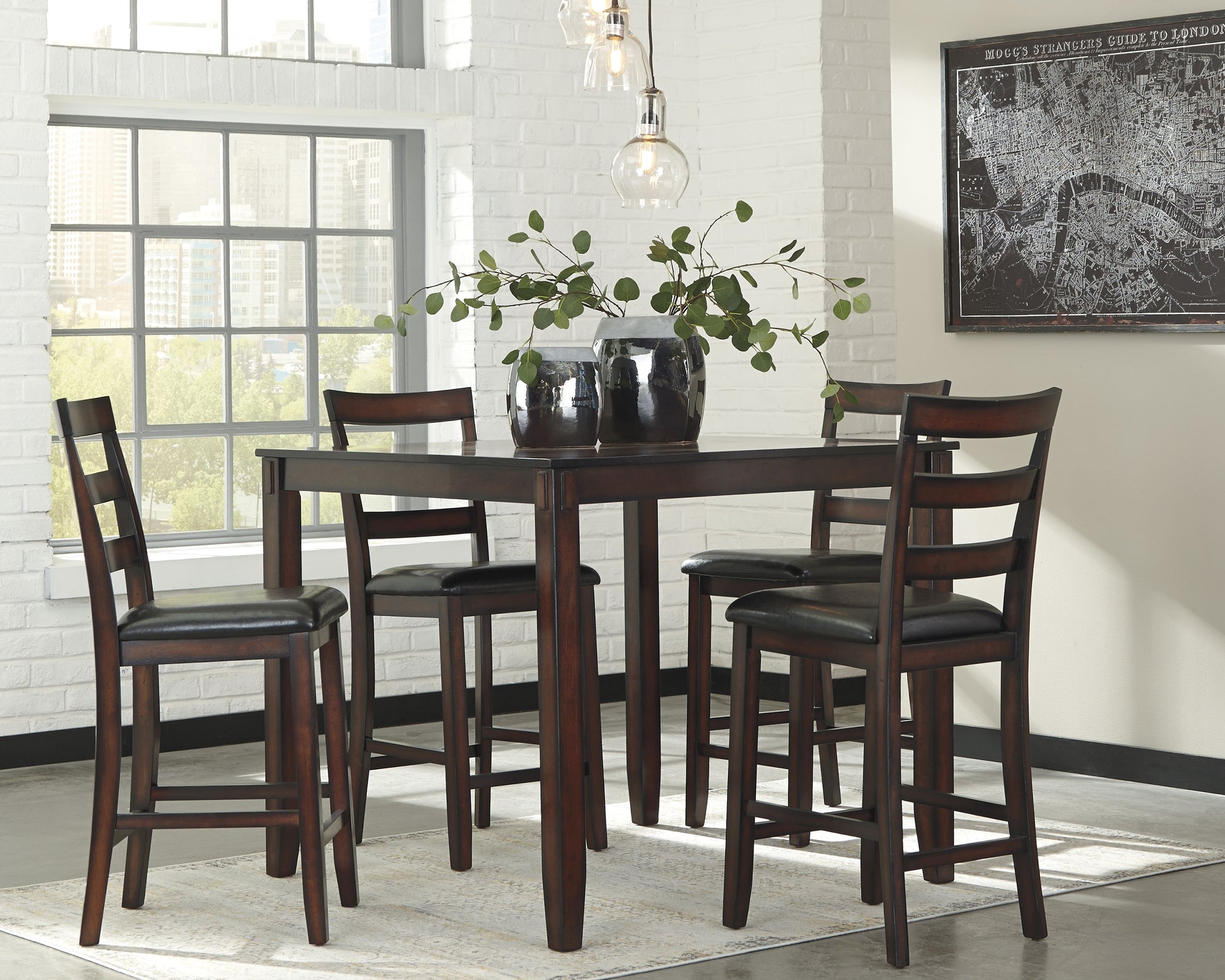 Myers Furniture Outlet - Ashley Furniture - Coviar Dining Room - Dining Room Table Set (6/CN) / Brown - D385-325