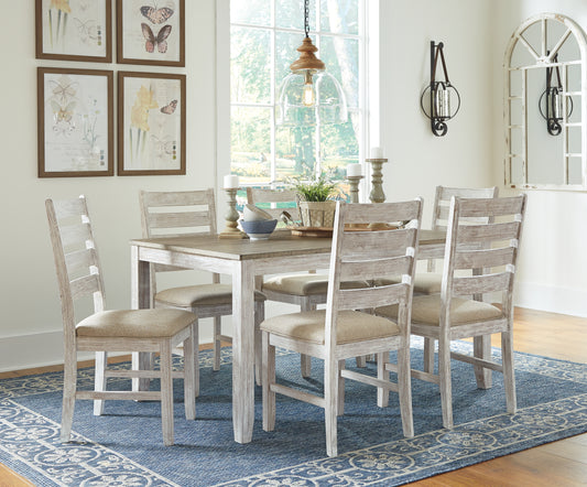 Myers Furniture Outlet - Ashley Furniture - Skempton Dining Room - RECT DRM Counter TBL Set(7/CN) / White/Light Brown - D394-423