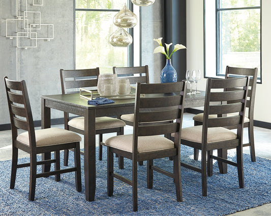 Myers Furniture Outlet - Ashley Furniture - Rokane Dining Room - Dining Room Table Set (7/CN) / Brown - D397-425