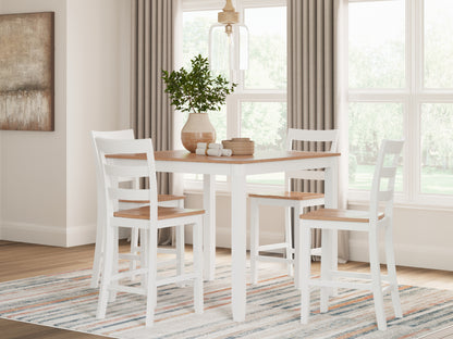 Myers Furniture Outlet - Ashley Furniture - Gesthaven Dining Room - DRM Counter Table Set (5/CN) / Natural/White - D398-223