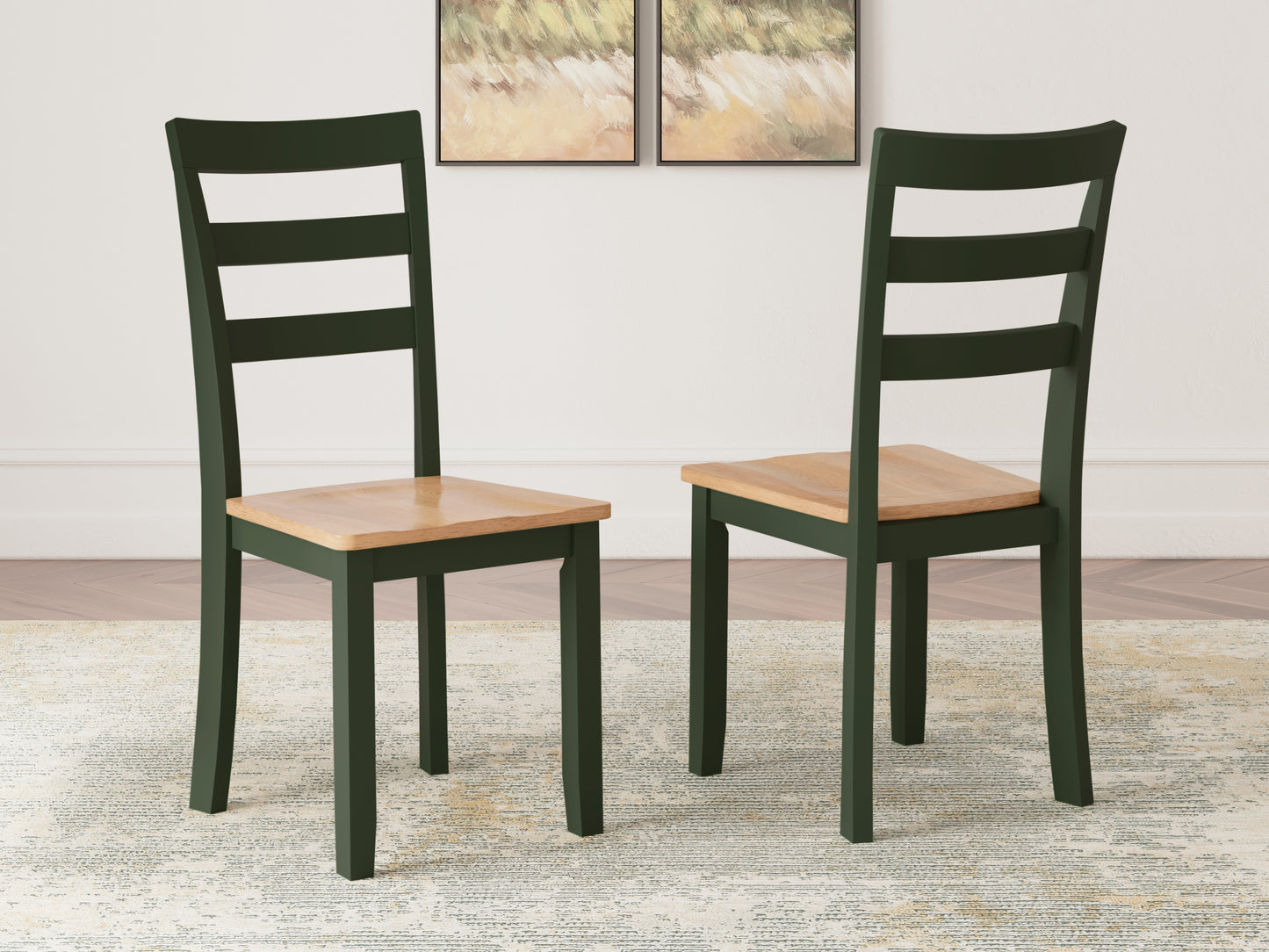 Myers Furniture Outlet - Ashley Furniture - Gesthaven Dining Room - Dining Chair (Set of 2) / Natural/Green - D401-01X2