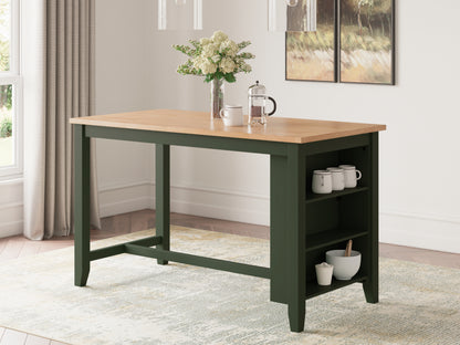 Myers Furniture Outlet - Ashley Furniture - Gesthaven Dining Room - RECT Dining Room Counter Table / Natural/Green - D401-13