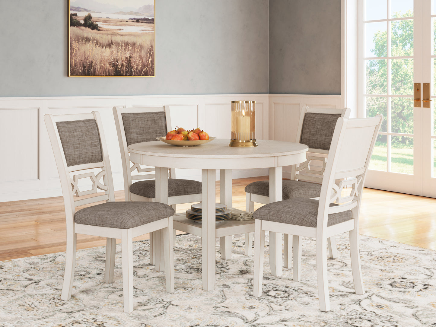 Myers Furniture Outlet - Ashley Furniture - Erinberg Dining Room - Dining Room Table Set (5/CN) / Antique White - D423-225