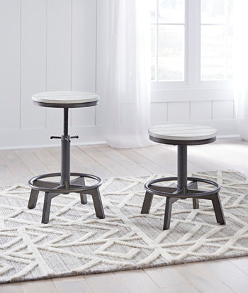 Myers Furniture Outlet - Ashley Furniture - Torjin Dining Room - Counter Height Stool (Set of 2) / Vintage White - D440-224X2