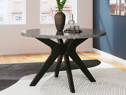 Myers Furniture Outlet - Ashley Furniture - Glinari Dining Room - Dining Chair  (Set of 2) / Taupe/Black - D476-01X2