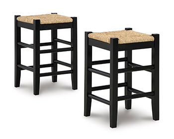 Myers Furniture Outlet - Ashley Furniture - Mirimyn Dining Room - Counter Height Bar Stool (Set of 2) / Black - D508-124X2