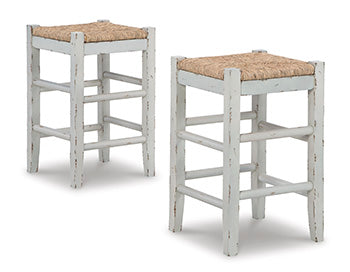 Myers Furniture Outlet - Ashley Furniture - Mirimyn Dining Room - Counter Height Bar Stool (Set of 2) / White - D508-224X2