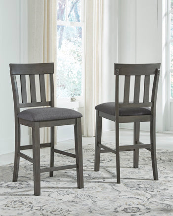 Myers Furniture Outlet - Ashley Furniture - Hallanden Dining Room - Counter Height Bar Stool (Set of 2) / Two-tone Gray - D589-124X2