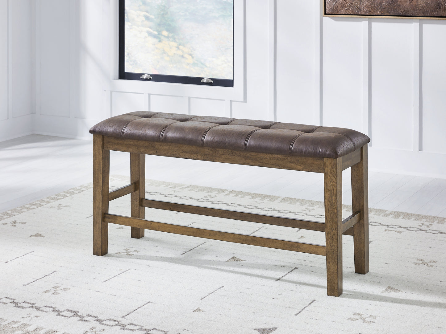 Myers Furniture Outlet - Ashley Furniture - Urbinforte Dining Room - DBL Counter UPH Bench (1/CN) / Light Brown / 50"W x 16"D x 26"H - PCD592-09