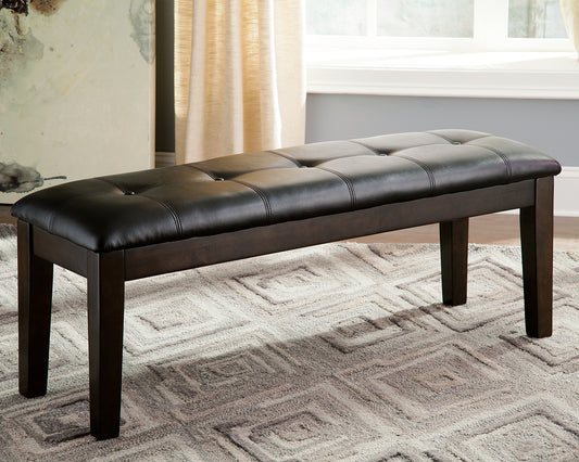 Myers Furniture Outlet - Ashley Furniture - Haddigan Dining Bench - Large UPH Dining Room Bench / Dark Brown / 50"W x 16"D x 19"H - D596-00