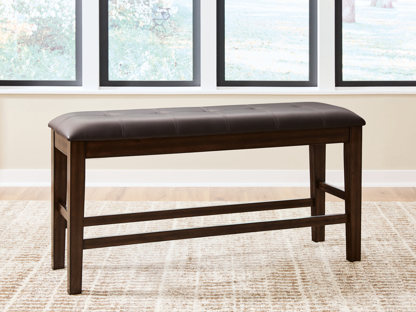Myers Furniture Outlet - Ashley Furniture - Haddigan Dining Room - DBL Counter UPH Bench (1/CN) / Dark Brown - D596-09