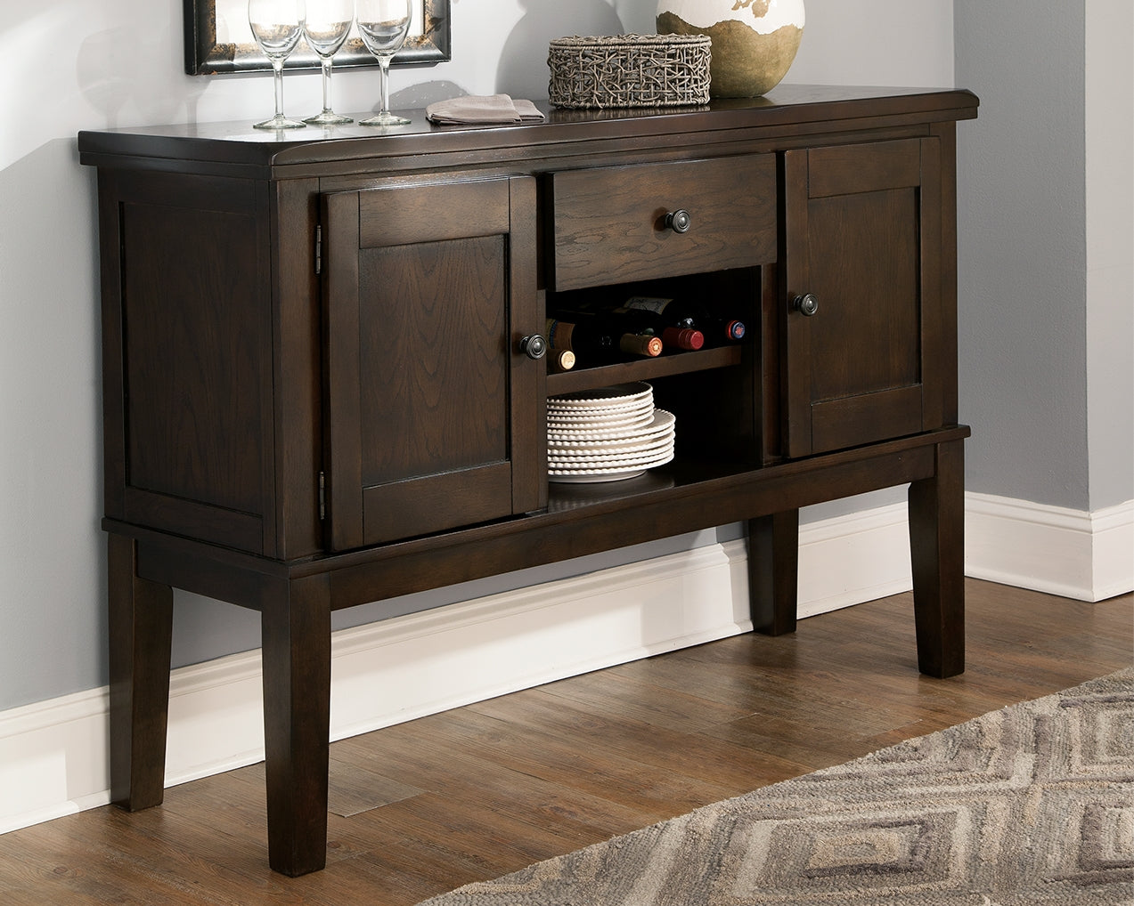 Myers Furniture Outlet - Ashley Furniture - Haddigan Dining Room - Dining Room Server / Dark Brown - D596-60