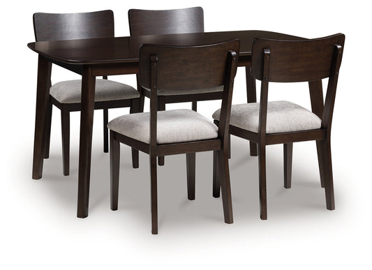 Myers Furniture Outlet - Ashley Furniture - Mallenette Dining Table and 4 Chairs (Set of 5) - Dining Room Table Set (5/CN) / Merlot - PCD607-225