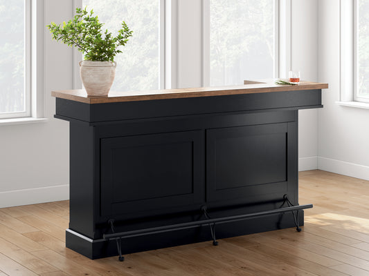 Myers Furniture Outlet - Ashley Furniture - Wildenauer 78" Bar - Bar / Brown/Black - D634-65