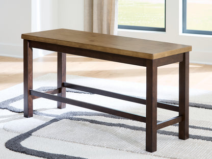 Myers Furniture Outlet - Ashley Furniture - Rylandeen Dining Room - Double Counter Bench (1/CN) / Light Brown/Dark Brown - PCD651-09