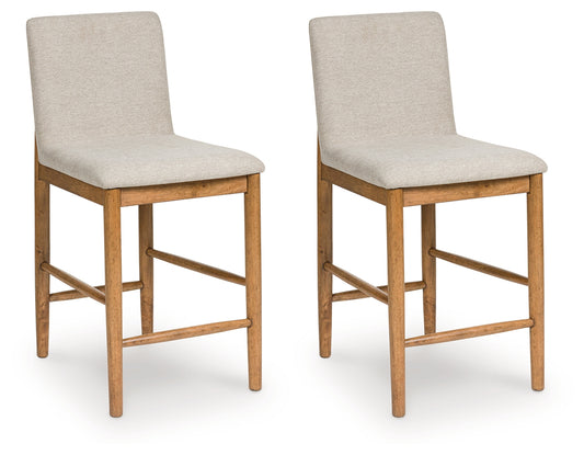 Myers Furniture Outlet - Ashley Furniture - Isanti Dining Room - Counter Height Barstool (Set of 2) / Light Brown - D752-124X2