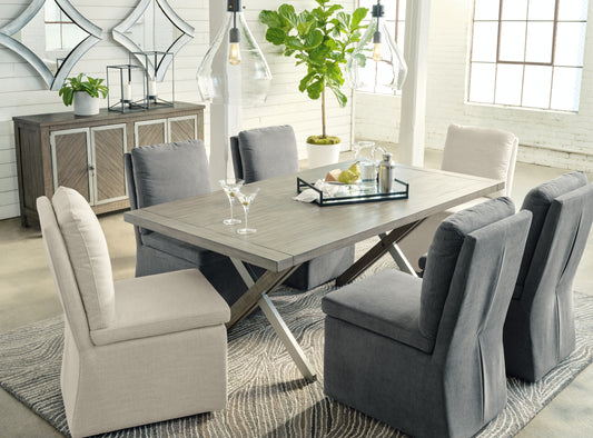 Myers Furniture Outlet - Ashley Furniture - Krystanza Dining Room - Rectangular Dining Room Table / Weathered Gray - D766-25