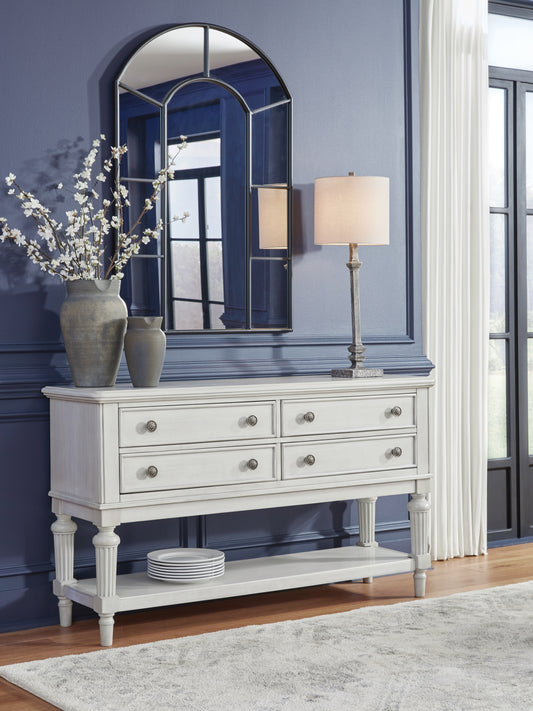 Myers Furniture Outlet - Ashley Furniture - Montelaine Dining Room - Oval Dining Room EXT Table / Antique White - D795-35
