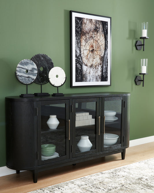 Myers Furniture Outlet - Ashley Furniture - Rowanbeck Dining Room - Oval Dining Room Table / Black - D821-25