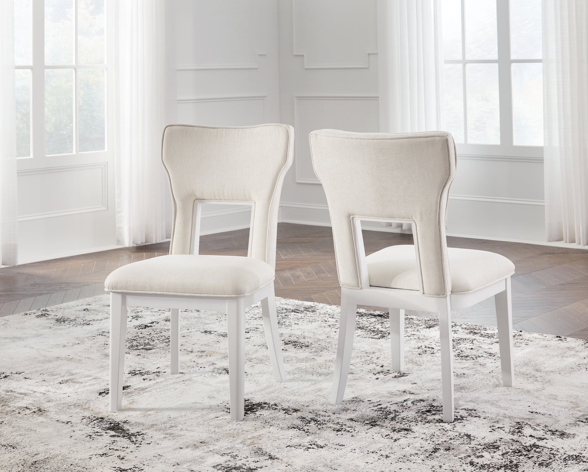 Myers Furniture Outlet - Ashley Furniture - Chalanna Dining Room - Dining Chair (Set of 2) / White - D822-01X2