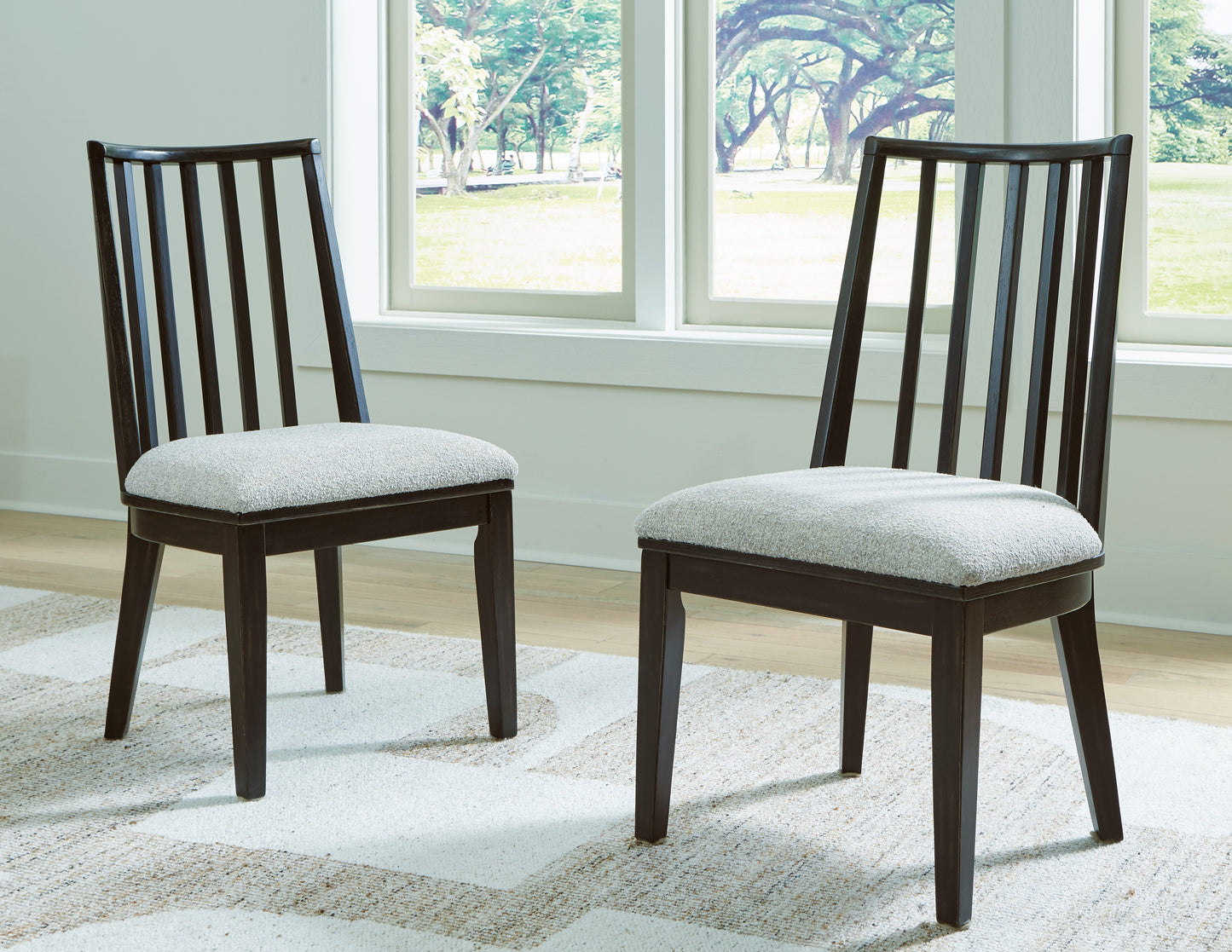 Myers Furniture Outlet - Ashley Furniture - Galliden Dining Room - Dining Chair (Set of 2) / Black/Brown - D841-01X2