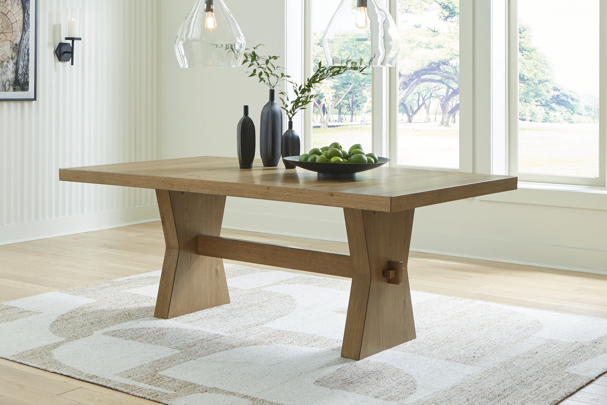 Myers Furniture Outlet - Ashley Furniture - Galliden Dining Room - Rectangular Dining Room Table / Light Brown - D841-45