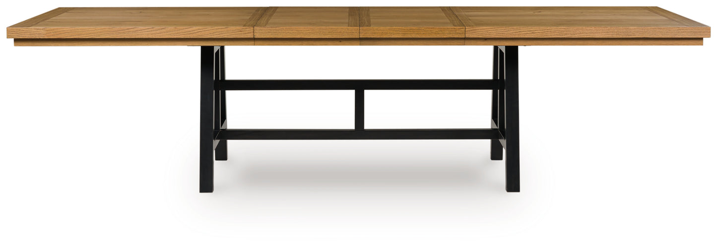 Myers Furniture Outlet - Ashley Furniture - Galliden Dining Room - RECT Dining Room EXT Table / Black/Brown - D841-55