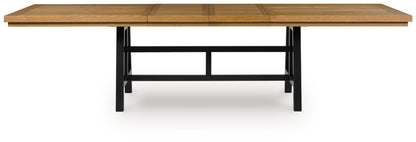 Myers Furniture Outlet - Ashley Furniture - Galliden Dining Room - RECT Dining Room EXT Table / Black/Brown - D841-55