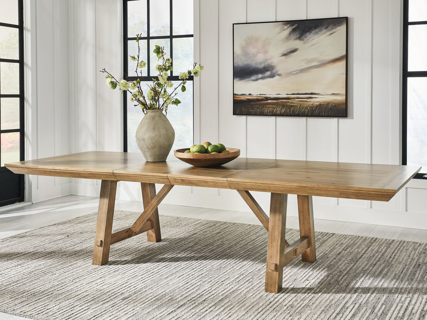 Myers Furniture Outlet - Ashley Furniture - Ridgester Dining Room - RECT Dining Room EXT Table / Light Brown - D858-45