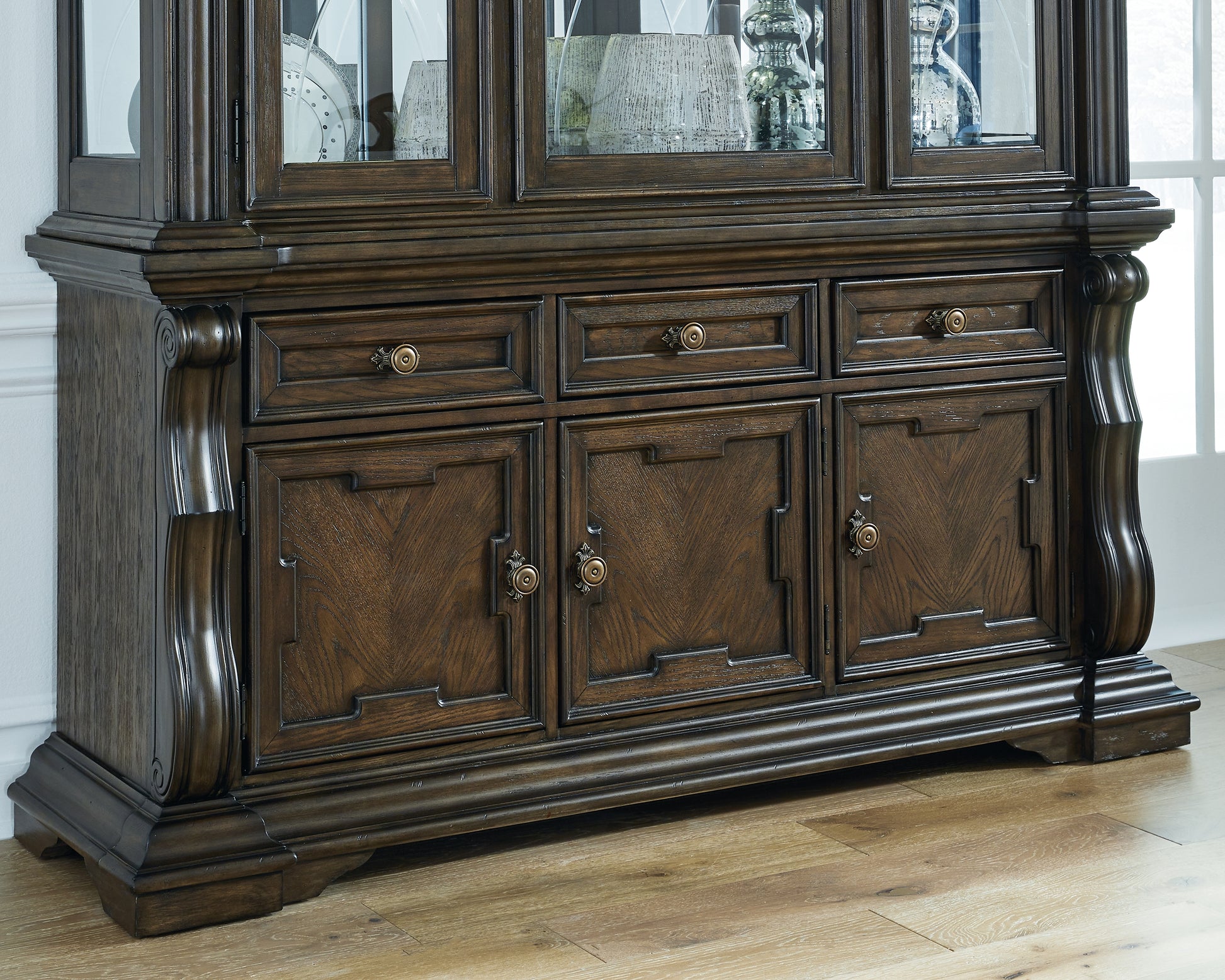 Myers Furniture Outlet - Ashley Furniture - Maylee Dining Room - Dining Room Buffet / Dark Brown - D947-80